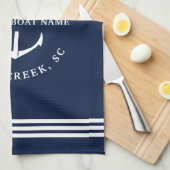 Linge De Cuisine Nom de bateau personnalisé moderne Bienvenue à bor (Quart Plié)