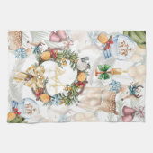 Linge De Cuisine Nom de famille de Noël de l'aquarelle (Horizontal)