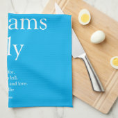 Linge De Cuisine Nom de famille Définition Fun Modern Blue (Quart Plié)