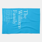 Linge De Cuisine Nom de famille Définition Fun Modern Blue (Horizontal)