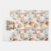 Linge De Cuisine Nom de famille du lapin de Pâques beige rustique (Horizontal)