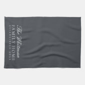 Linge De Cuisine Nom de famille Elegant Ardoise Gris Cuisine (Horizontal)