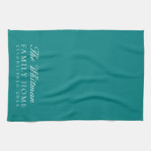 Linge De Cuisine Nom de famille Élégante cuisine Turquoise (Horizontal)