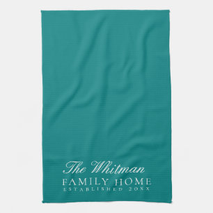 Linge De Cuisine Nom de famille Élégante cuisine Turquoise