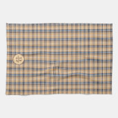 Linge De Cuisine Nom de famille monogramme de Tartan Plaid (Horizontal)