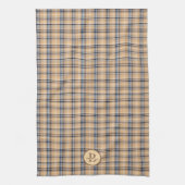Linge De Cuisine Nom de famille monogramme de Tartan Plaid (Vertical)