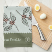 Linge De Cuisine Nom de famille professionnel graphisme art rétro (Quart Plié)