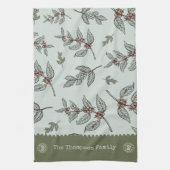 Linge De Cuisine Nom de famille professionnel graphisme art rétro (Vertical)