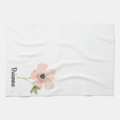 Linge De Cuisine Nom de fleur aquarelle rose (Horizontal)