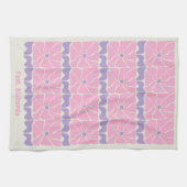 Linge De Cuisine Nom de fleur rose violet rétro doux (Horizontal)