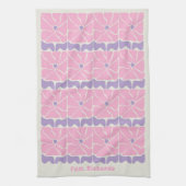 Linge De Cuisine Nom de fleur rose violet rétro doux (Vertical)