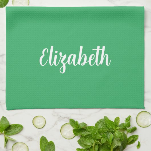 Linge De Cuisine Nom de la calligraphie Modèle Sage Vert couleur so (Plié)