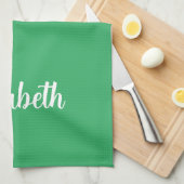 Linge De Cuisine Nom de la calligraphie Modèle Sage Vert couleur so (Quart Plié)