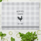 Linge De Cuisine Nom de la ferme personnalisée Rustic Plaid (Plié)