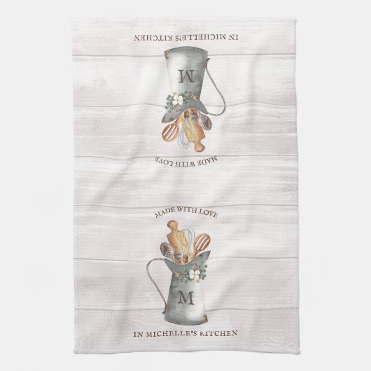 Linge De Cuisine Nom de la ferme rustique (Vertical)