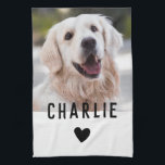 Linge De Cuisine Nom de la photo Modern Heart Dog<br><div class="desc">Pawfect façon d'honorer votre meilleur ami en fureur - ajoutez votre propre photo et le nom de votre animal de compagnie. // Note : la photo utilisée est une image de réserve uniquement. Vous devrez remplacer par votre propre photo avant de commander/imprimer. Si vous avez besoin d'aide, veuillez me contacter....</div>