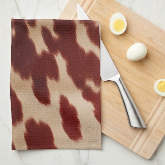 Linge De Cuisine Nom de Noël de la vache rouge crème (Quart Plié)