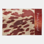 Linge De Cuisine Nom de Noël de la vache rouge crème (Horizontal)