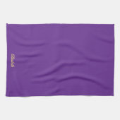 Linge De Cuisine Nom de script tendance violet et or élégant (Horizontal)