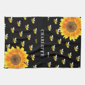 Linge De Cuisine Nom des fleurs jaunes noires des abeilles (Horizontal)