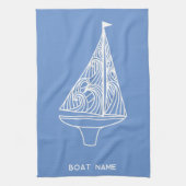 Linge De Cuisine Nom du bateau à voile Nautique (Vertical)