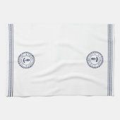 Linge De Cuisine Nom du bateau Ancre bleu marine (Horizontal)