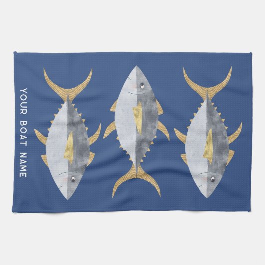 Linge De Cuisine Nom du bateau de pêche au thon (Horizontal)