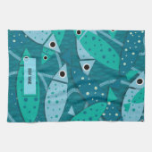 Linge De Cuisine Nom du bateau du Motif de poisson nautique (Horizontal)