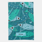 Linge De Cuisine Nom du bateau du Motif de poisson nautique (Vertical)