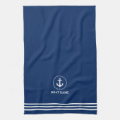 Linge De Cuisine Nom du bateau nautique Ancre corde Bleu rayé (Vertical)