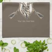 Linge De Cuisine Nom du chasseur sur mesure Deer Trophy Rifle Hunte (Plié)