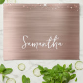 Linge De Cuisine Nom du glamour or Rose Glitt (Plié)