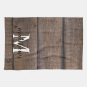 Linge De Cuisine Nom du monogramme rustique personnalisé Ferme (Horizontal)