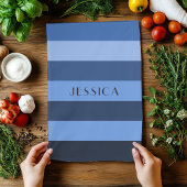 Linge De Cuisine Nom du Motif moderne Bleu rayé