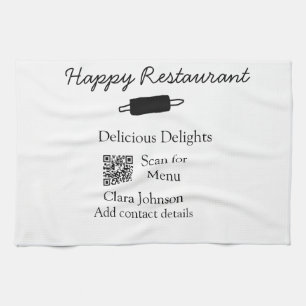 Linge De Cuisine Nom du restaurant scan QR menu ajouter les coordon