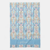Linge De Cuisine Nom du script bleu clair baroque (Vertical)