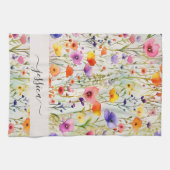 Linge De Cuisine Nom du script fleur sauvage chic (Horizontal)