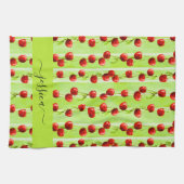 Linge De Cuisine Nom du script motif de cerise moderne (Horizontal)