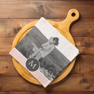 Linge De Cuisine Nom et photo personnalisés minimalistes Pastel Pin