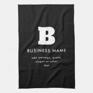 Linge De Cuisine Nom et slogan commercial modifiables Noir et bla