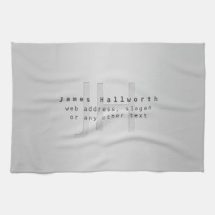 Linge De Cuisine Nom et slogan éditable moderne Dégradé gris