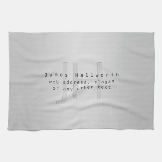 Linge De Cuisine Nom et Slogan modifiable moderne | Gradient gris (Horizontal)