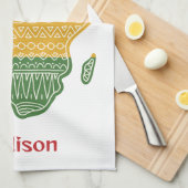 Linge De Cuisine Nom et texte personnalisés Afrique (Quart Plié)