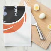 Linge De Cuisine Nom et texte personnalisés Boule de Bowling avec f (Quart Plié)