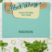 Linge De Cuisine Nom et texte personnalisés Hot Dog (Plié)