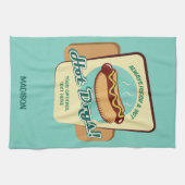 Linge De Cuisine Nom et texte personnalisés Hot Dog (Horizontal)