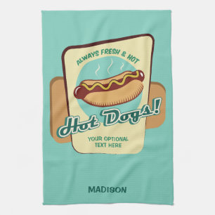 Linge De Cuisine Nom et texte personnalisés Hot Dog