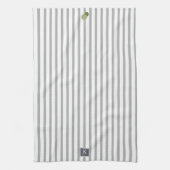 Linge De Cuisine Nom Gris blanc rayé (Vertical)