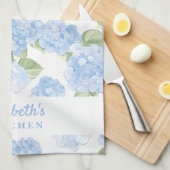 Linge De Cuisine Nom Hydrangea Aquarelle (Quart Plié)