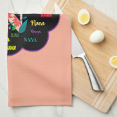 Linge De Cuisine Nom initial floral de Nana Fleur (Quart Plié)